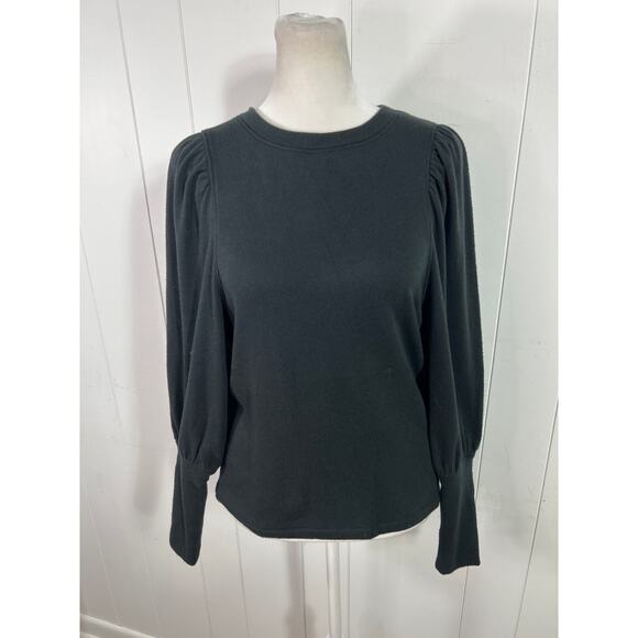Madewell Black Crewneck Puff Dolman Sleeve Top in Size XXS. NWOT - Picture 4 of 7